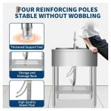 Garvee 20'D X 36'W X 35.5'H Stainless Steel Utility Sink Freestanding Commercial Sink Adjustable Leg Hot and Cold Faucet Large Laundry Tub Kitchen Garage Bathroom Outdoor, Retail $299.99