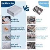 Garvee Area Rug 9x12 Washable Stain Resistant Vintage Border Soft Large Carpet Blue for Living Room Dining Room Bedroom Home Decor Office