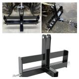 Garvee 3 Point Trailer Hitch with 2' Receiver for Category 1 Tractors - Heavy-Duty Steel, Quick-Install, Rust-Resistant, Includes Suitcase Weight Brackets - Industrial Use, Black