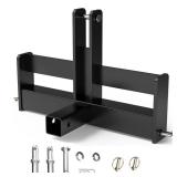 Garvee 3 Point Trailer Hitch with 2' Receiver for Category 1 Tractors - Heavy-Duty Steel, Quick-Install, Rust-Resistant, Includes Suitcase Weight Brackets - Industrial Use, Black