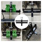 Garvee 3 Point Trailer Hitch with 2' Receiver for Category 1 Tractors - Heavy-Duty Steel, Quick-Install, Rust-Resistant, Includes Suitcase Weight Brackets - Industrial Use, Black