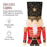 Pop Up Christmas Nutcracker w/150 LED Lights for Outdoor, Indoor, 5ft