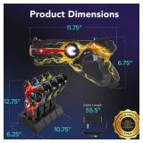 Set of 4 Rechargeable Laser Tag Blasters w/ Docking Station, No Vests Needed, Red/ Yellow/ Blue/ Green