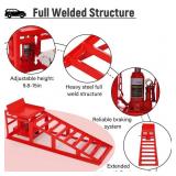 Garvee 2 Pack Car Ramps Hydraulic High Lift Service Automotive Car Lift 5T 12000LBS Red