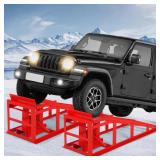 Garvee 2 Pack Car Ramps Hydraulic High Lift Service Automotive Car Lift 5T 12000LBS Red