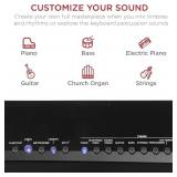 88-Key Full Size Digital Piano Electronic Keyboard Set for All Experience Levels w/Semi-Weighted Keys, Stand, Sustain Pedal, Built-In Speakers, 6 Voice Settings - Black