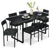 Modern Dining Room Kitchen Table, Dining Table, - Black/Black (Table Only)