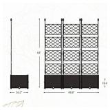 Garvee 3 PCS Raised Garden Bed with Trellis, 48' x 63' Plastic Planter Box for Climbing Plants, Outdoor Vertical Garden with Privacy Screen for Patio, Balcony, Backyard – Sturdy & Lightweight