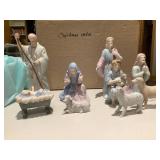 Ceramic Nativity Set & Christmas Votives