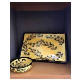 Olive-patterned Pottery Set