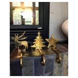 Brass Holiday Stocking Hangers