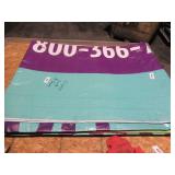 12′ x 24′ 7 oz. Black Vinyl Tarp w/ Advertisement – Reused Billboard – 7 mil Lightweight Duty -B Grade