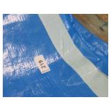 10′ x 22′ 5 oz. Black PE Tarp w/ Advertisement – Reused Billboard – 5 mil Lightweight Duty - A Grade