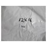 12′ x 16′ 18 oz. Black Vinyl Tarp w/ Advertisement – Reused Billboard – 15 mil Heavyweight Duty - A Grade