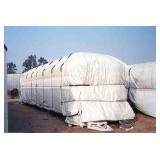 12′ x 32′ 7 oz. White Vinyl Tarp w/ Advertisement – Reused Billboard – 7 mil Lightweight Duty - Grommets