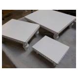 3 Oblong Pedestals 16 x 12'x 11 x 9...