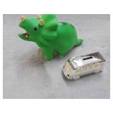 Metal Bank and Dinosaur...