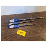 (3) Bosch Spline Carbide Drill Bits...