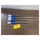 (4) Bosch Spline Carbide Drill Bits...