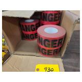 (7) Rolls Red Danger Tape, 3'x1000'...