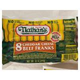 C&E - Nathan's Famous 8 Cheddar Cheese Beef Franks - 12 oz - 3-Pack