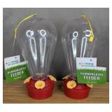 Set of 2 Plastic Hummingbird Feeders - Brand New