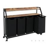 Laundry Hamper Sorter with Shelves 4 - 14.5 Gallon Bins $149.99 Retail - Brand New