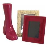 UL-Nodaleto Red Anissa Kermiche Edition Boot Vase & Nicole Miller Frames