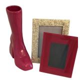 UL-Nodaleto Red Anissa Kermiche Edition Boot Vase & Nicole Miller Frames