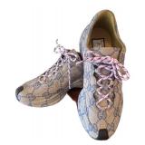 MC - Gucci Run Sneakers - GG Monogram Textile - Size 37.5