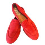 MC - Alberto Fasciani Red Suede Loafers - Size 37 1/2