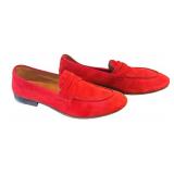 MC - Alberto Fasciani Red Suede Loafers - Size 37 1/2