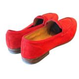 MC - Alberto Fasciani Red Suede Loafers - Size 37 1/2