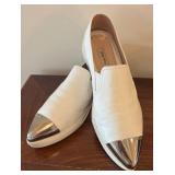 MB - Two Pairs of Miu Miu Slip-On Sneakers - Miu Miu Metallic Cap Toe Leather Slip Ons