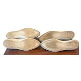 MB - Two Pairs of Miu Miu Slip-On Sneakers - Miu Miu Metallic Cap Toe Leather Slip Ons
