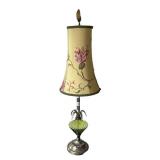 MB - Kinzig Maggie Table Lamp - Hand-Blown Green Glass, Silk Shade