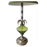 MB - Kinzig Maggie Table Lamp - Hand-Blown Green Glass, Silk Shade