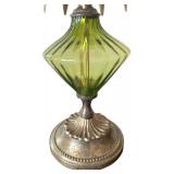 MB - Kinzig Maggie Table Lamp - Hand-Blown Green Glass, Silk Shade