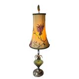 MB - Kinzig Maggie Table Lamp - Hand-Blown Green Glass, Silk Shade