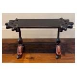 U - Cindy Winn Industrial-Style Handcrafted Metal Bench with Cast-Iron Ends