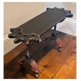 U - Cindy Winn Industrial-Style Handcrafted Metal Bench with Cast-Iron Ends