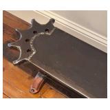 U - Cindy Winn Industrial-Style Handcrafted Metal Bench with Cast-Iron Ends