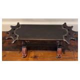 U - Cindy Winn Industrial-Style Handcrafted Metal Bench with Cast-Iron Ends