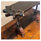 U - Cindy Winn Industrial-Style Handcrafted Metal Bench with Cast-Iron Ends