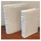 MB - Decorative Ceramic Duck with Two White Faux Ceramic Books