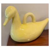 MB - Decorative Ceramic Duck with Two White Faux Ceramic Books