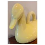 MB - Decorative Ceramic Duck with Two White Faux Ceramic Books