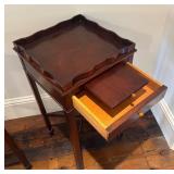 MB - Pair of Vintage Dark Wood Accent Tables