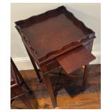 MB - Pair of Vintage Dark Wood Accent Tables