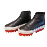 MC - Givenchy Black LeatherRidged Sole Booties / Givenchy Black Leather Mid Skate Ankle Sneakers